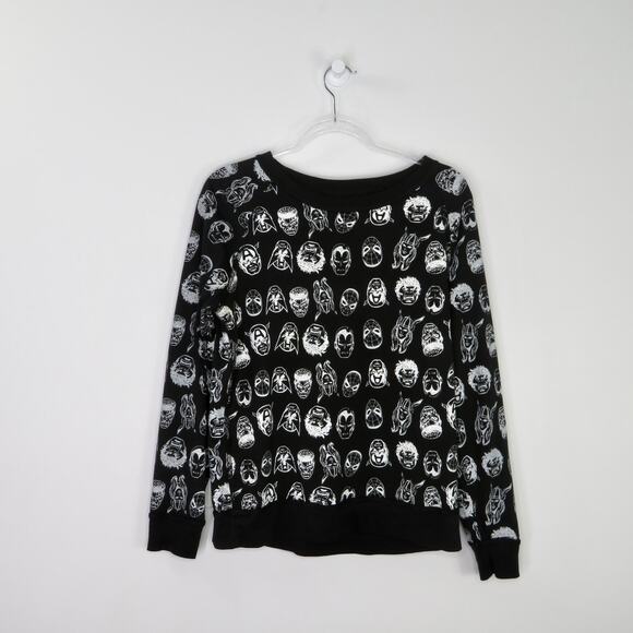 Marvel Super Hero Graphic Crewneck Sweatshirt Reversible Small Spiderman Hulk - Picture 11 of 14